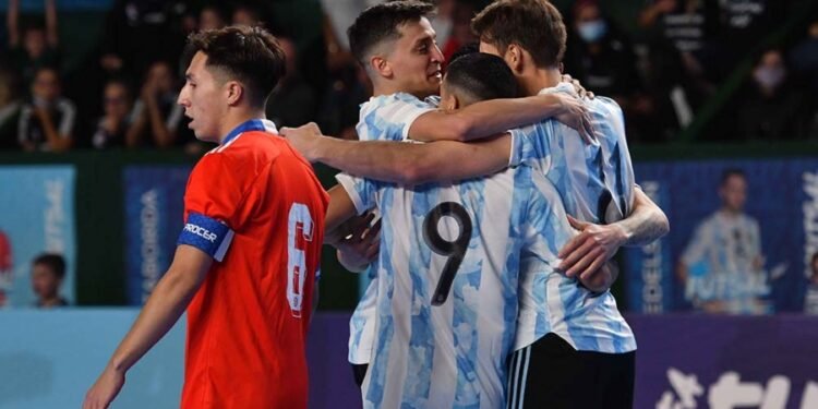 El seleccionado argentino de futsal paseó a Chile en el Parque Roca