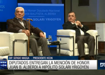 Diputados reconoció a Hipólito Solari Yrigoyen con la mención de honor «Juan B. Alberdi»