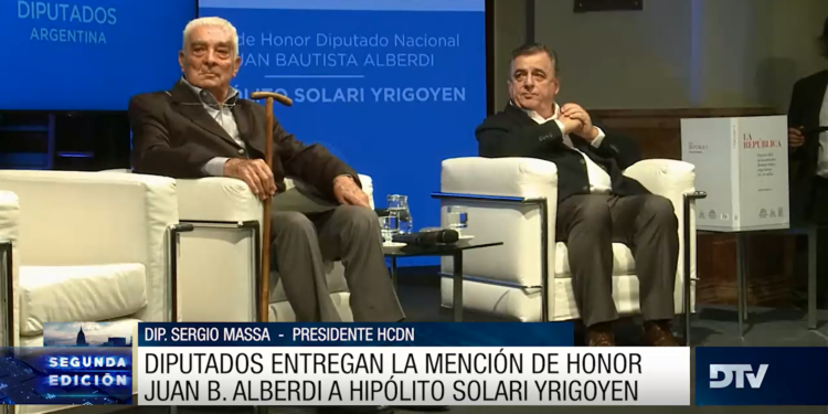 Diputados reconoció a Hipólito Solari Yrigoyen con la mención de honor «Juan B. Alberdi»