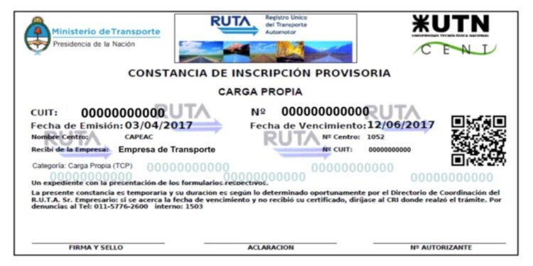 El Gobierno oficializó la eliminación del Registro Único de Transporte Automotor ( RUTA )