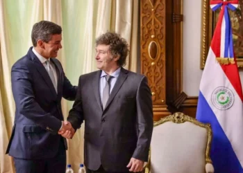 Milei en Paraguay: Cruce con el peronismo ante multitud.