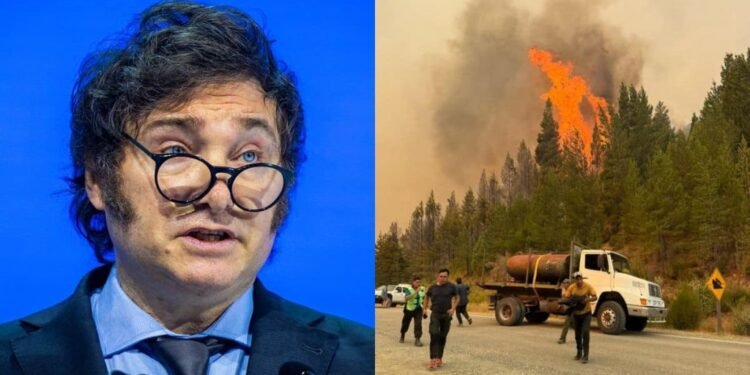 Milei Agradece a Combatientes de Incendios en Chubut.