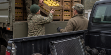 El Ejército realiza un intercambio inusual: una tonelada de membrillos por repuestos de camioneta