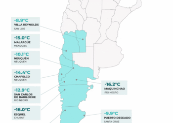 Las ciudades más frías de Argentina en la jornada del lunes 10 de agosto