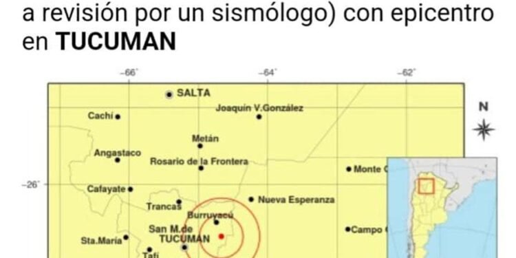 Temblor de magnitud 5 genera inquietud en Tucumán durante la madrugada